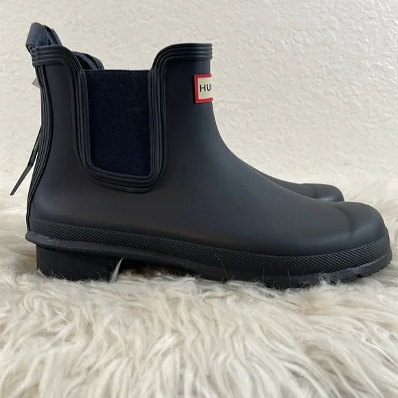 HUNTER Women's Original Chelsea Rain Boots Waterproof Size 7 Dark Blue New - Picture 7 of 12